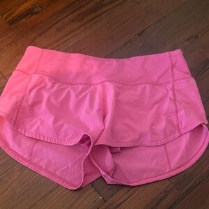 Pink Lululemon Speed Up Shorts